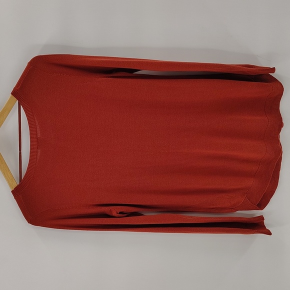 CUPIO Rust Pullover Sweater Size Large Rounded Bottom Long Sleeve Great For Fall - Picture 7 of 7